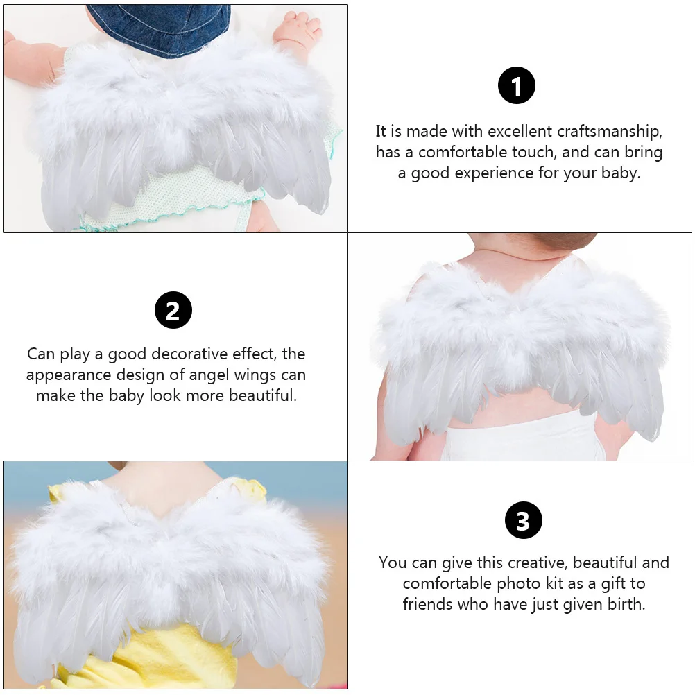 

1Set Beautiful Angel Wings Decor for Baby Photography with Leaf Headband Prop Wing Props Angel Wings Decor Baby Wing