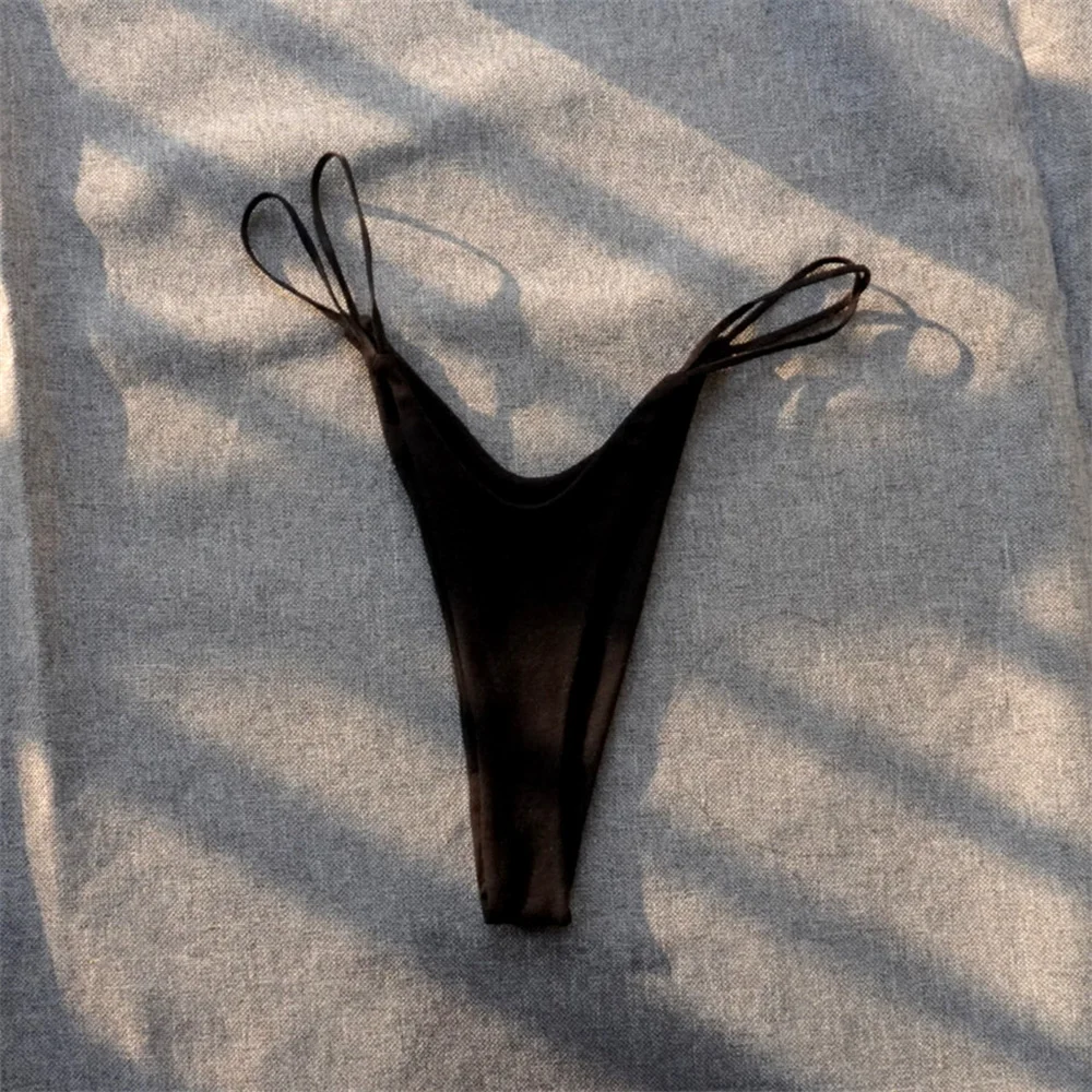 1/2 ks brazilské dámské bavlněné tanga sexy kalhotky dámské kalhotky jednobarevné tangá - náhled 5