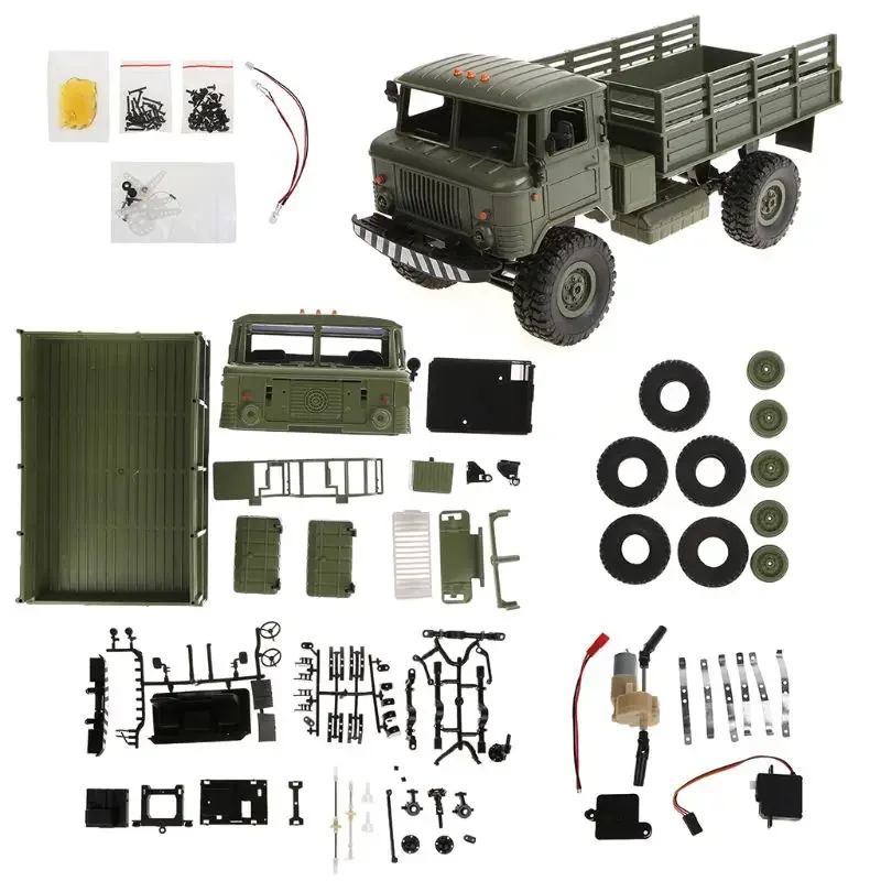 WPL B-24 KIT Remote Control Military Truck DIY Off-Road 4WD B24 RC Car 4 Wheel Buggy Drive Climb GAZ-66 Vehicle Gift Toy for Boy