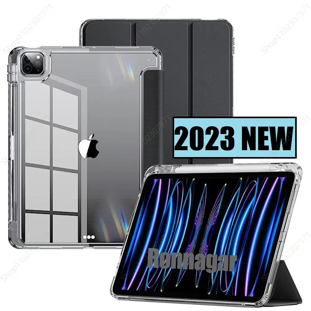 2023 Nieuwe Acryl Case Voor Ipad Air 5th Generatie Case 2022/Ipad Air 4 Gen Case 10.9 Inch Met potlood Houder Trifold Stand Case