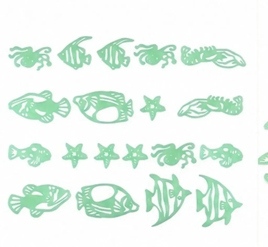 4Sets Glowing Wall Stickers Tropical Spectacular Fish Luminous Night Wall Decals for Room Theme Party Christmas Wedding