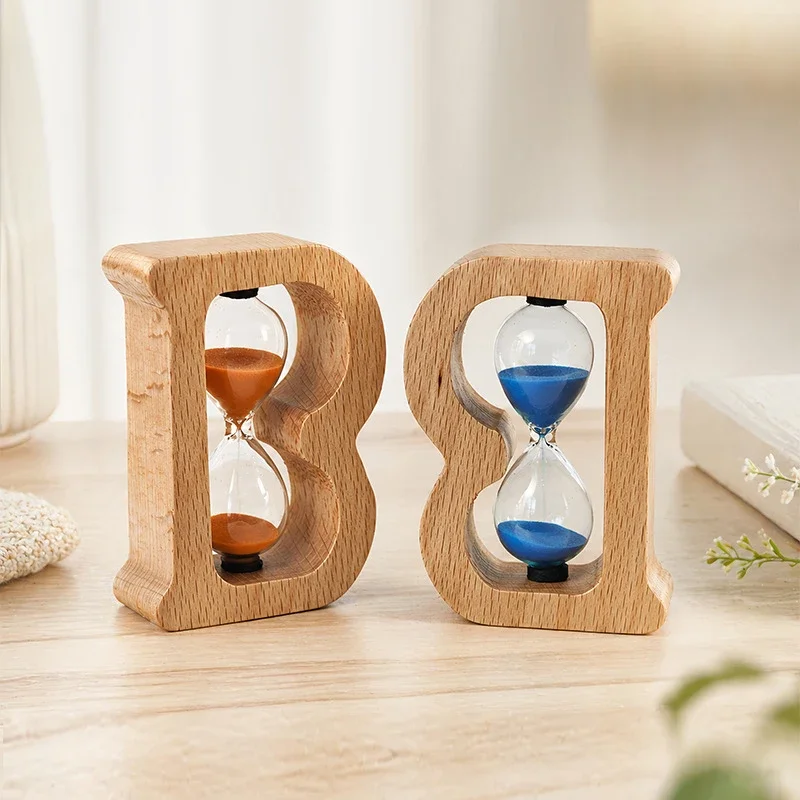 New Wooden Frame Hourglass Sand Timer Kitchen School Modern Crystal Hour Glass Sandglass Sand Clock Tea Timers Decoration