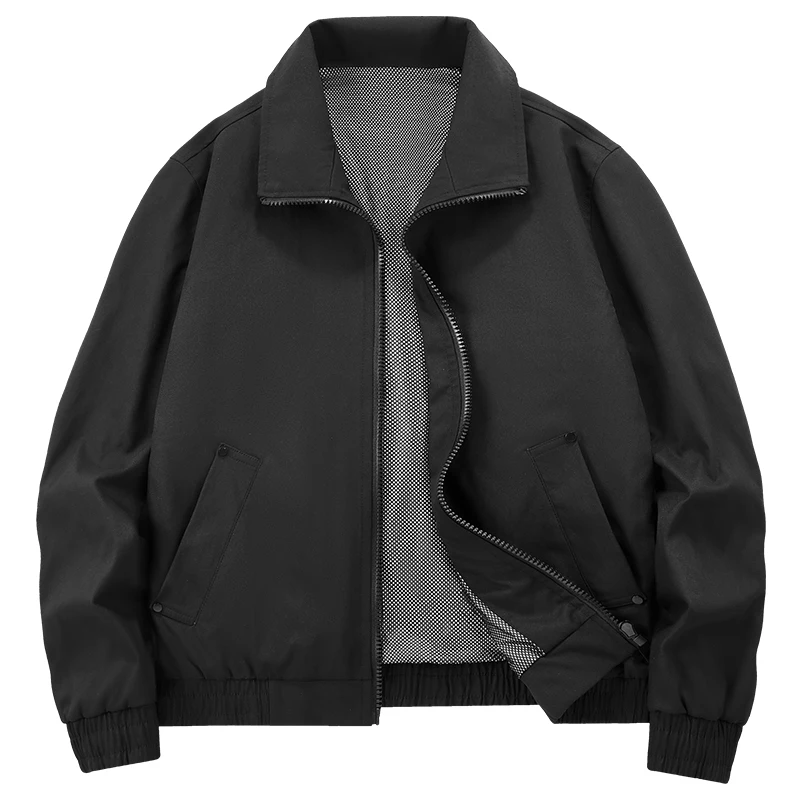 New Style Stand Collar Men Jackets Coats Solid Color Comfortable Bomber Jacket Fashion Trend Outerwear Spring Autumn All-match