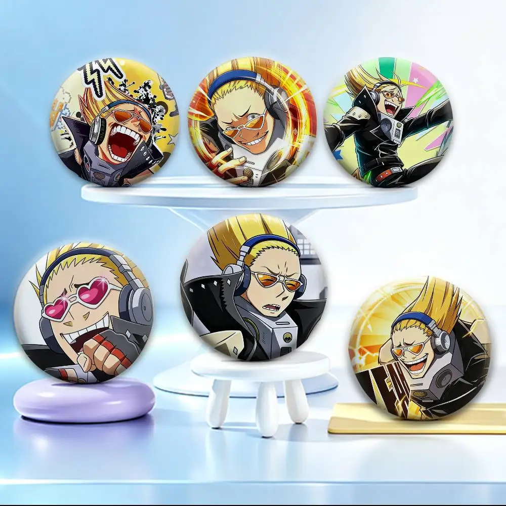 Cartoon Character P-Present Mic  Badges Creative Tinplate Button PinsBrooch Badge Clothes Backpack