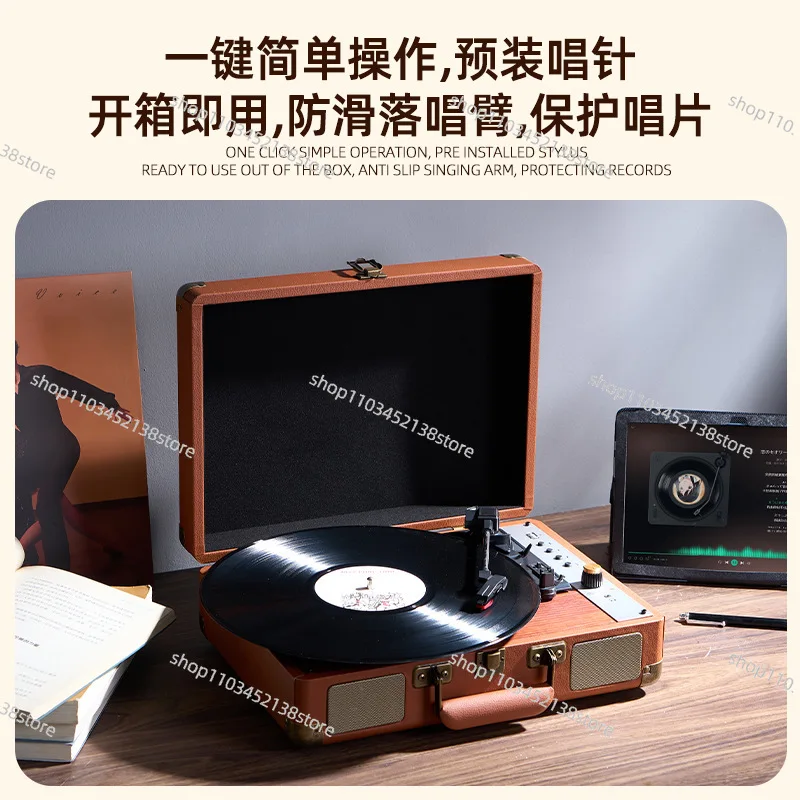 Vintage Vinyl Record Player Audio Portable Gramophone Ornament Bluetooth Vintage Record Player Home Record 12 Inch