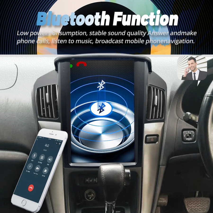 12.1'' Speaker Multimedia Android 14 Video Player For Lexus RX300 RX330 Toyota Harrier 1997-2003 Vertical Screen CarPlay 8+256GB