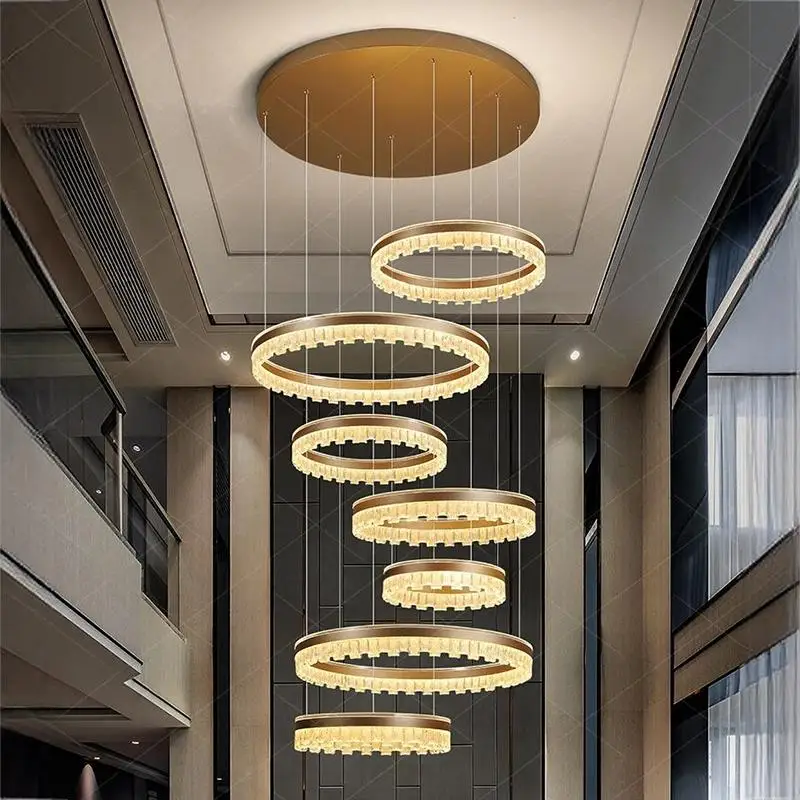 

Nordic home light luxury decoration, staircase chandelier, living room and dining room chandelier, ceiling light, indoor lightin