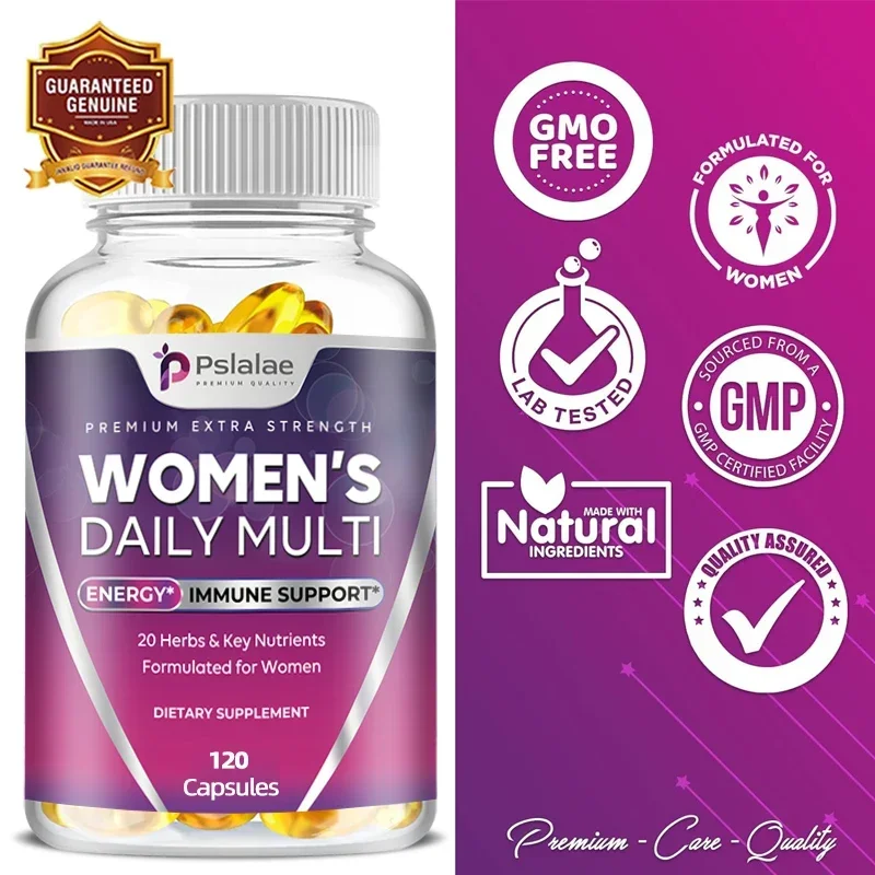 Women\'s Multivitamin Capsules Contain A Perfect Blend of Biotin, Calcium and Zinc To Support Immune Function and Energy