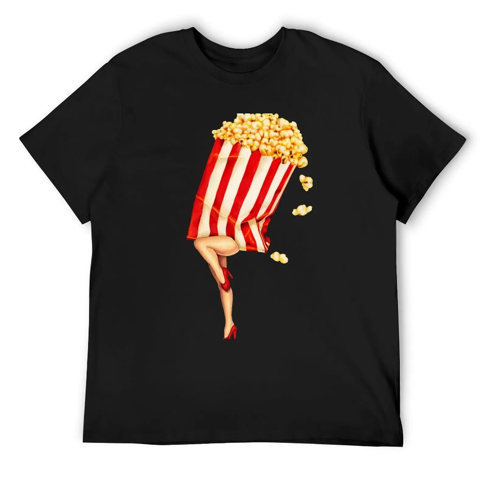 

Let's All Go to the Lobby - Popcorn Girl T-Shirt graphic t shirts heavyweights baggy shirts mens t shirt