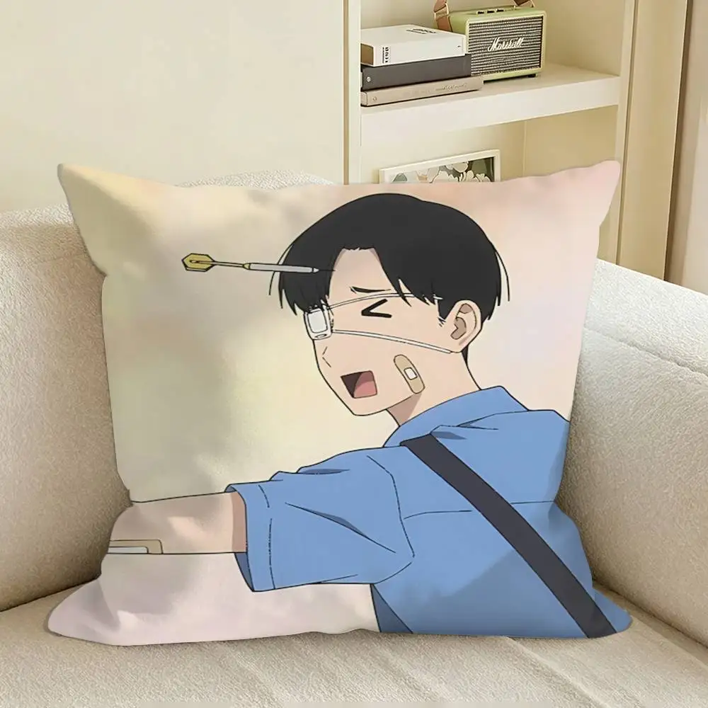 Unlucky Bandage Boy Yano Tsuyoshi Square Sofa Pillow Cover Solid Color Living Room Home Decor Cushion Case