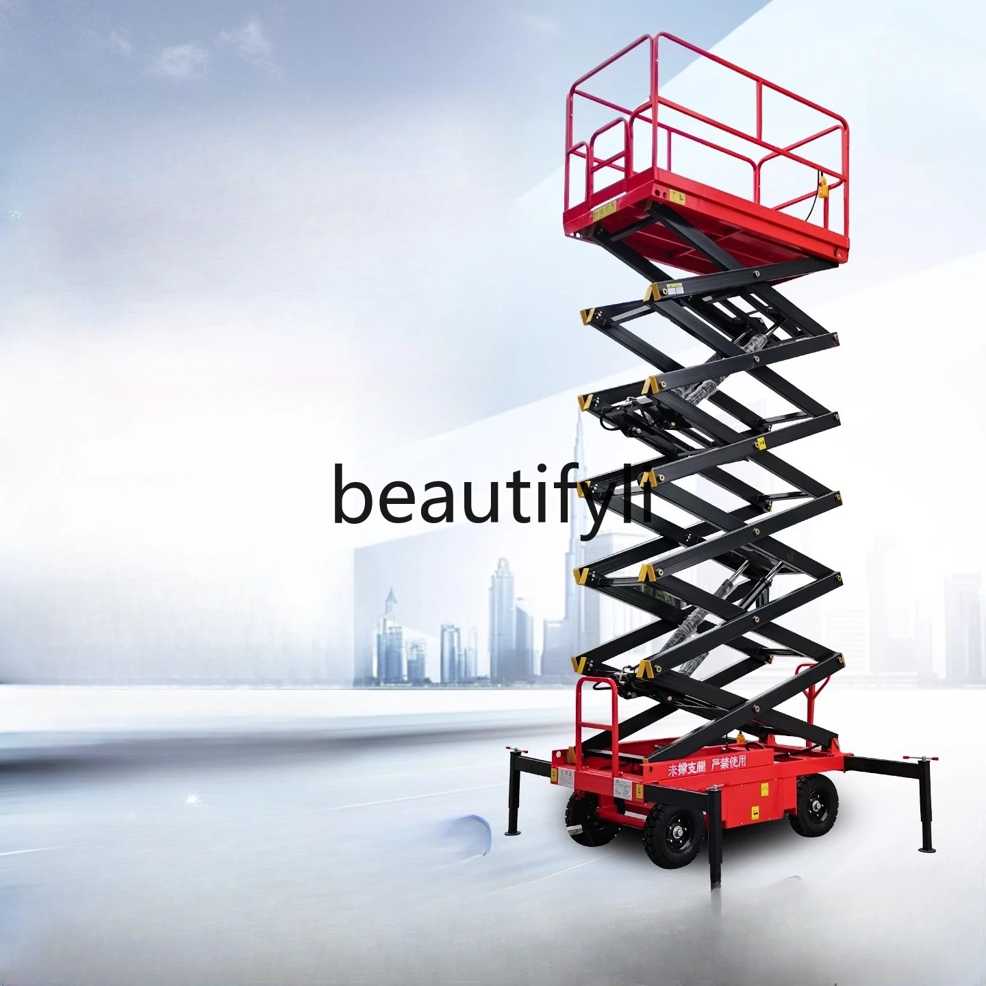 

Hand-Pushed Mini Aerial Lift Small Lifting Platform Mobile Hydraulic Scissor Electric High-Altitude Work Vehicle