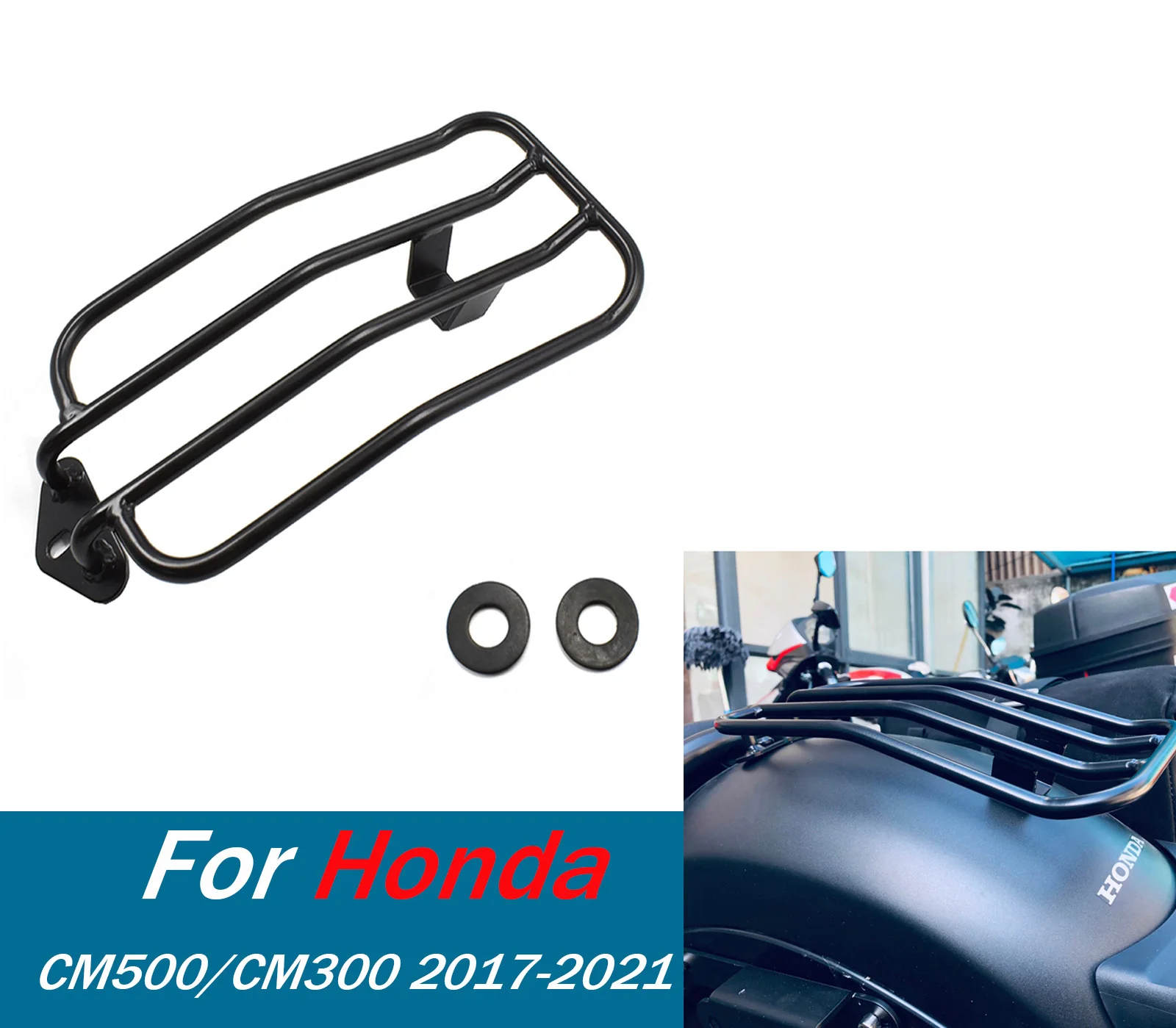 Portaequipajes trasero para Honda Rebel CM CMX500 CM300 500 2017-2024, soporte para guardabarros de motocicleta, soporte de carga, anexo de estante