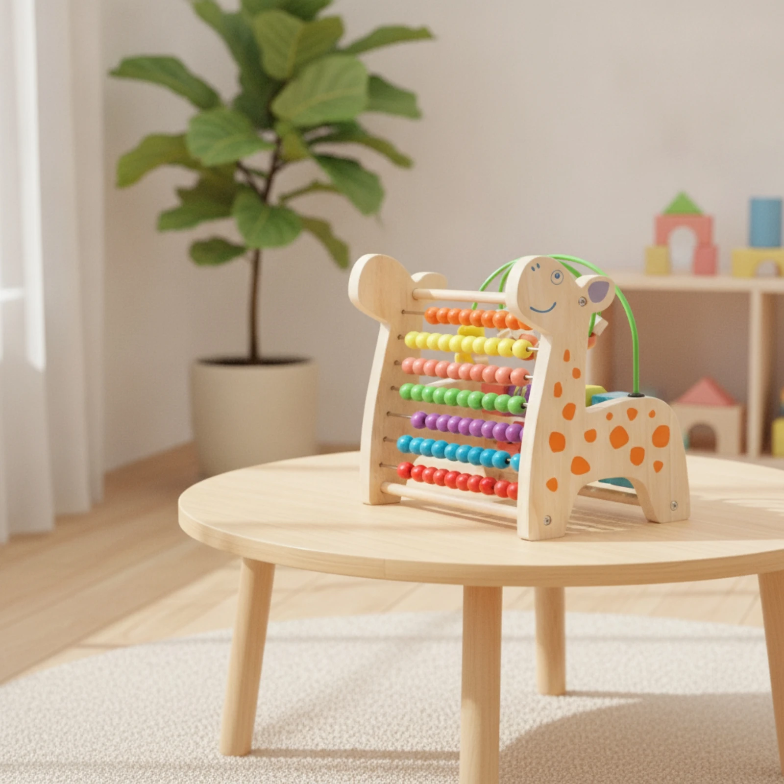 Abacus Counting Bead - Giocattolo Sensoriale in Legno a Forma