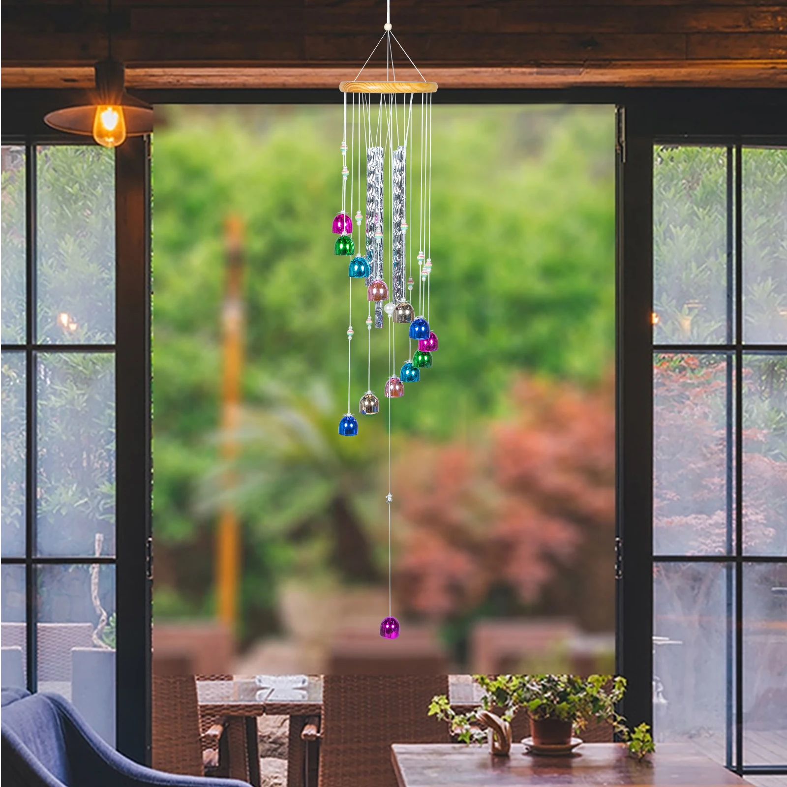 

Деревянный ветер, домашний колокольчик, подвесной декор для балкона, массив дерева, металл, спальня, ангел, колокольчики, садовый нить, прочный