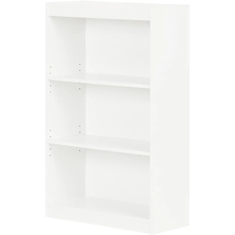 

3-Shelf Adjustable Bookcase in Pure White, Easy Assembly with 5-Year Warranty