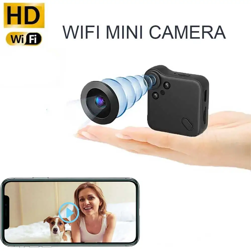 Mini Camera WiFi Wireless Nanny Tiny Cam  Motion Detection Alerts Night Vision Real Time Record Surveillance Cam Hidden TF Card