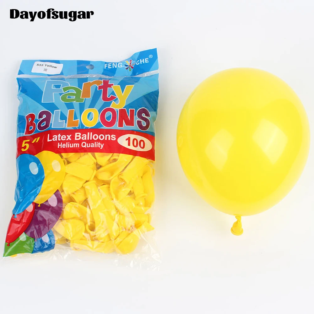 5/10/12Inch Yellow Latex Balloons 100/50Pcs 1/2.2/3.2g Helium Air Light Yellow Balloons for Birthday Baby Shower Wedding Decor