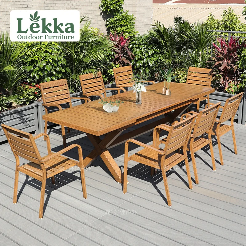 

Factory custom outdoor tables and chairs villa courtyard balcony leisure tables and chairs hotel homestay garden retractable tab