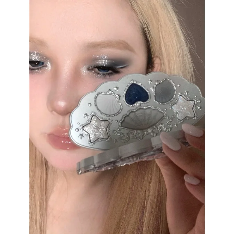 Suitable for Shell Six-color Eyeshadow Matte Pearlescent Fine Flash Full Face Makeup Blush Highlight Cream Not Easy To Fly