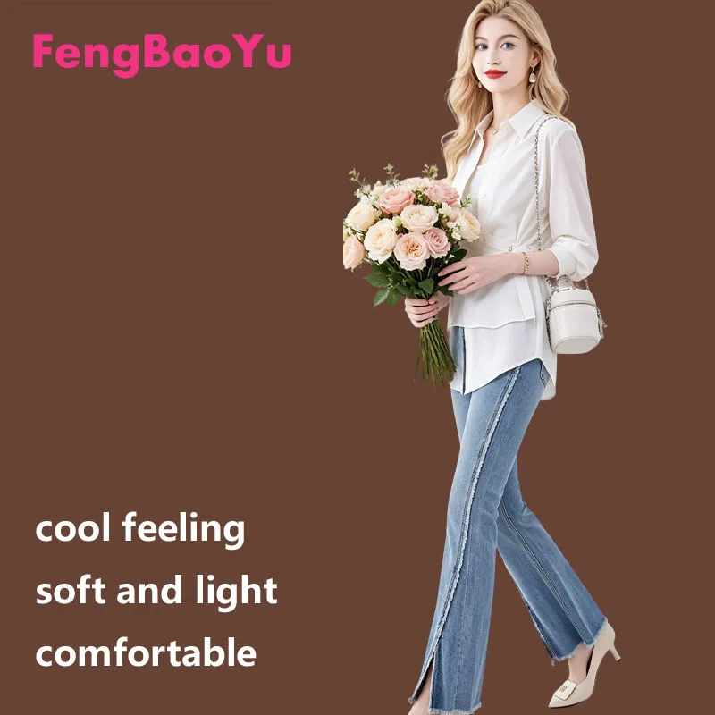 Solid Color Cotton Silk Ladies Shirt A Simple and Chic Casual Top for Spring Summer, Comfortable Cool  Wicks away sweat