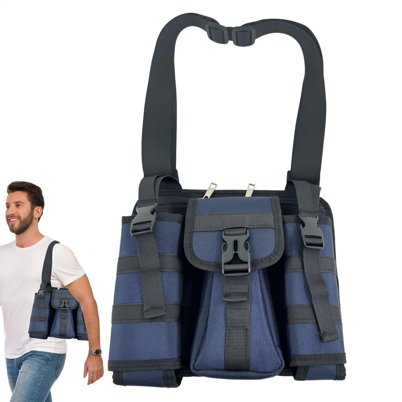 Chest Bag Waterproof Phone Wallet Organizer Construction Tool Organizer For Travel Hiking Sports Work School Business Commute