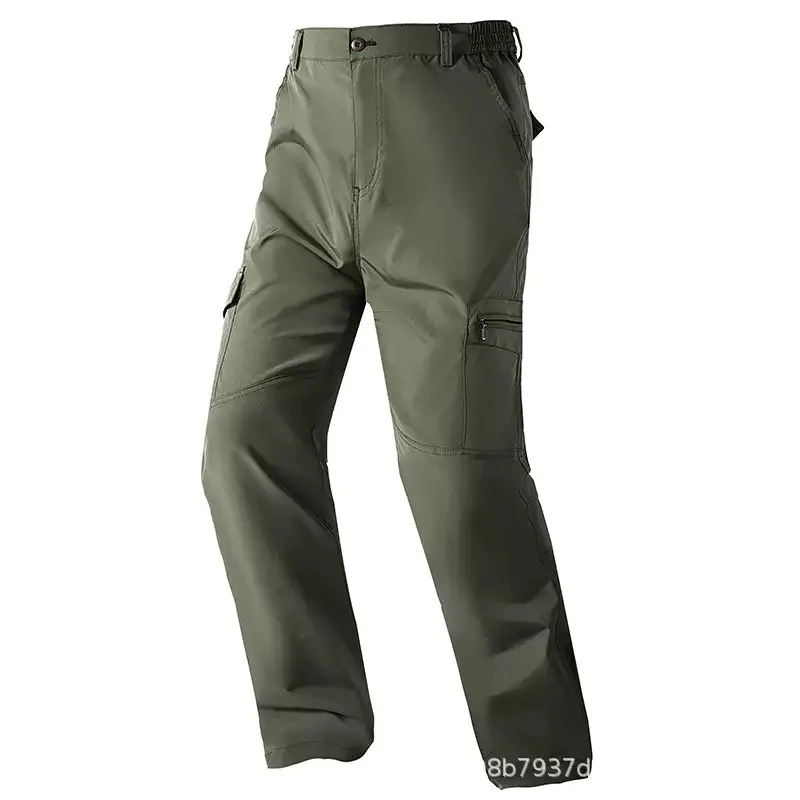

Men's Spring Summer Solid Cargo Pants Outdoor Hiking Trousers Loose Windproof High Quality Casual Workwear Military Tactical Pan
