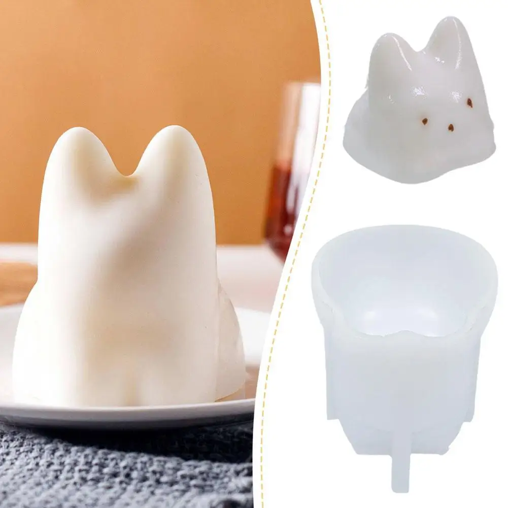 3D Cat Silicone Mold DIY Mousse Cake Jelly Pudding Candle Mold Wax Candle Making Ice Tray Soap 3D Pudding Mold Home Decoration