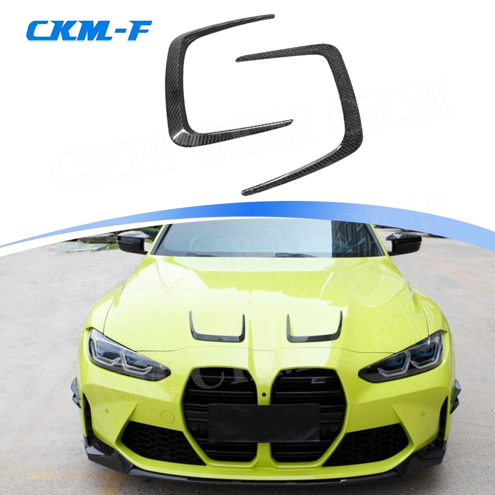 

Carbon Fiber Front Engine Hood Fins Canards Splitters Auto Car for BMW 3 4 Series G80 G82 G83 M3 M4 2021+ FRP Car Accessories