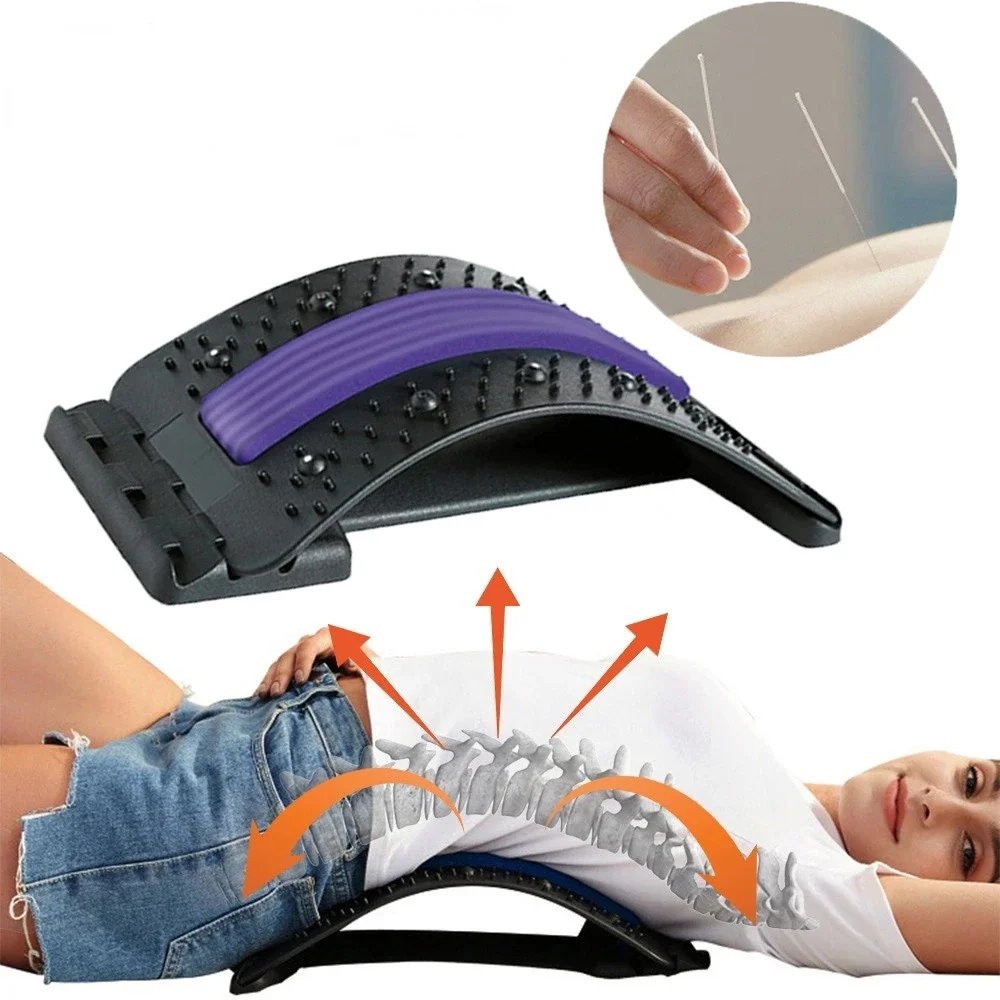 Back Massager Stretcher Support Spine Deck Pain Relief Chiropractic Lumbar Relief Back Stretcher Fitness Massage Equipment