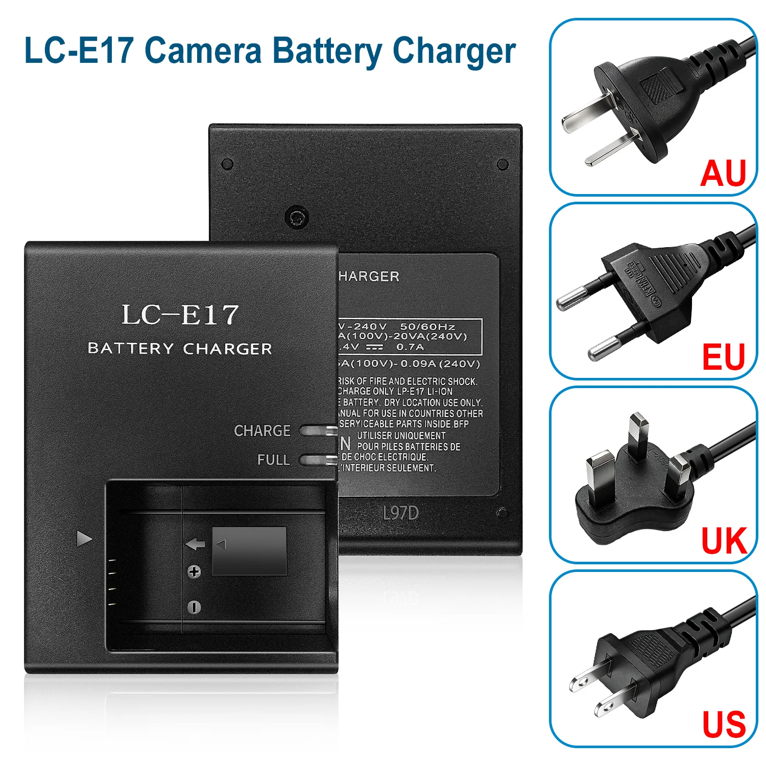 LC-E17 Akku-Ladegerät für Canon LP-E17 - für EOS R50 R8 R10 250D R100 M3 M5 M6 760D 750D 800D 77D 200D T6s T6i Kamera – Detail 6