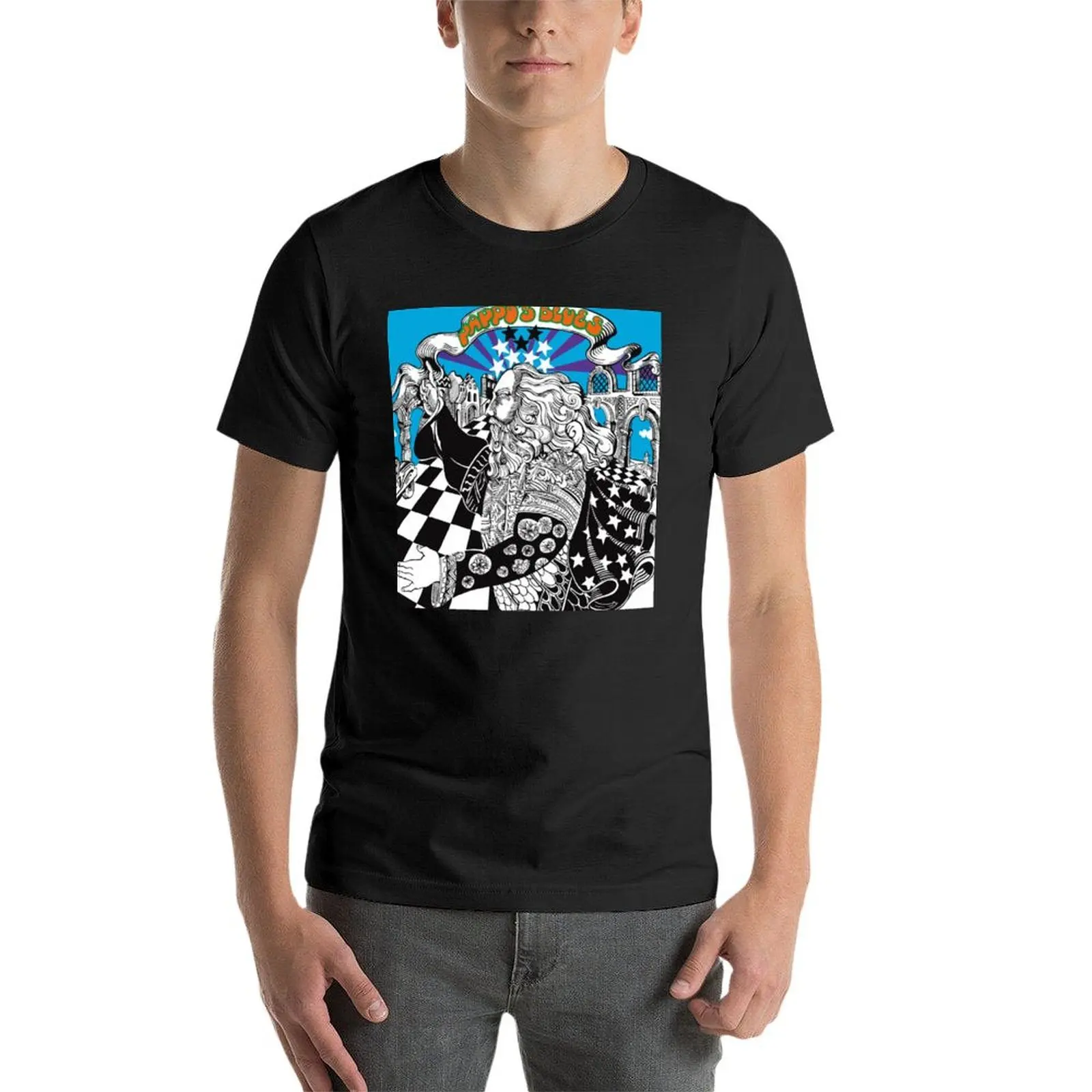 Camiseta de secagem rápida de Pappo Blues para homens, tops pretos bonitos, Vol 3-1973