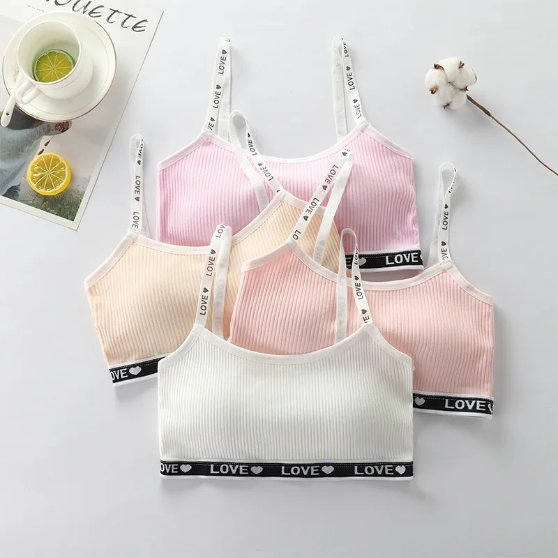 Girls Underwear Junior High School Students Sports Bras for Kids Teenager Tops Children Seamless Bra 12 14 15years