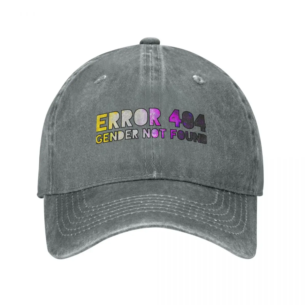 

Error 404 - Gender Not Found Enby/Black Baseball Cap birthday summer hat Women's Men's