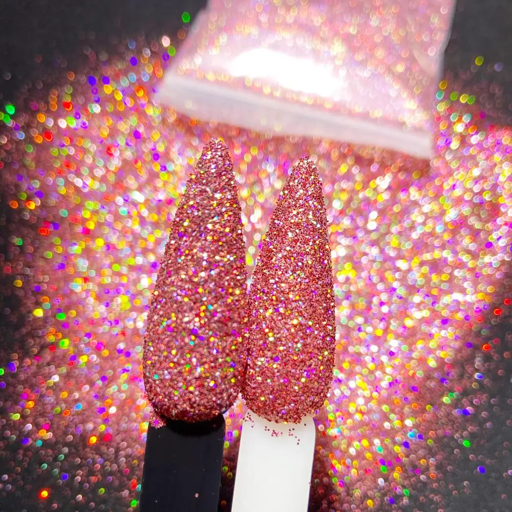 

50g/bag Holographic Shiny Nail Glitter Powder 0.2mm Ultra-fine Dust Laser Iridescent Sugar Coat DIY Manicure Decoration Pigment#