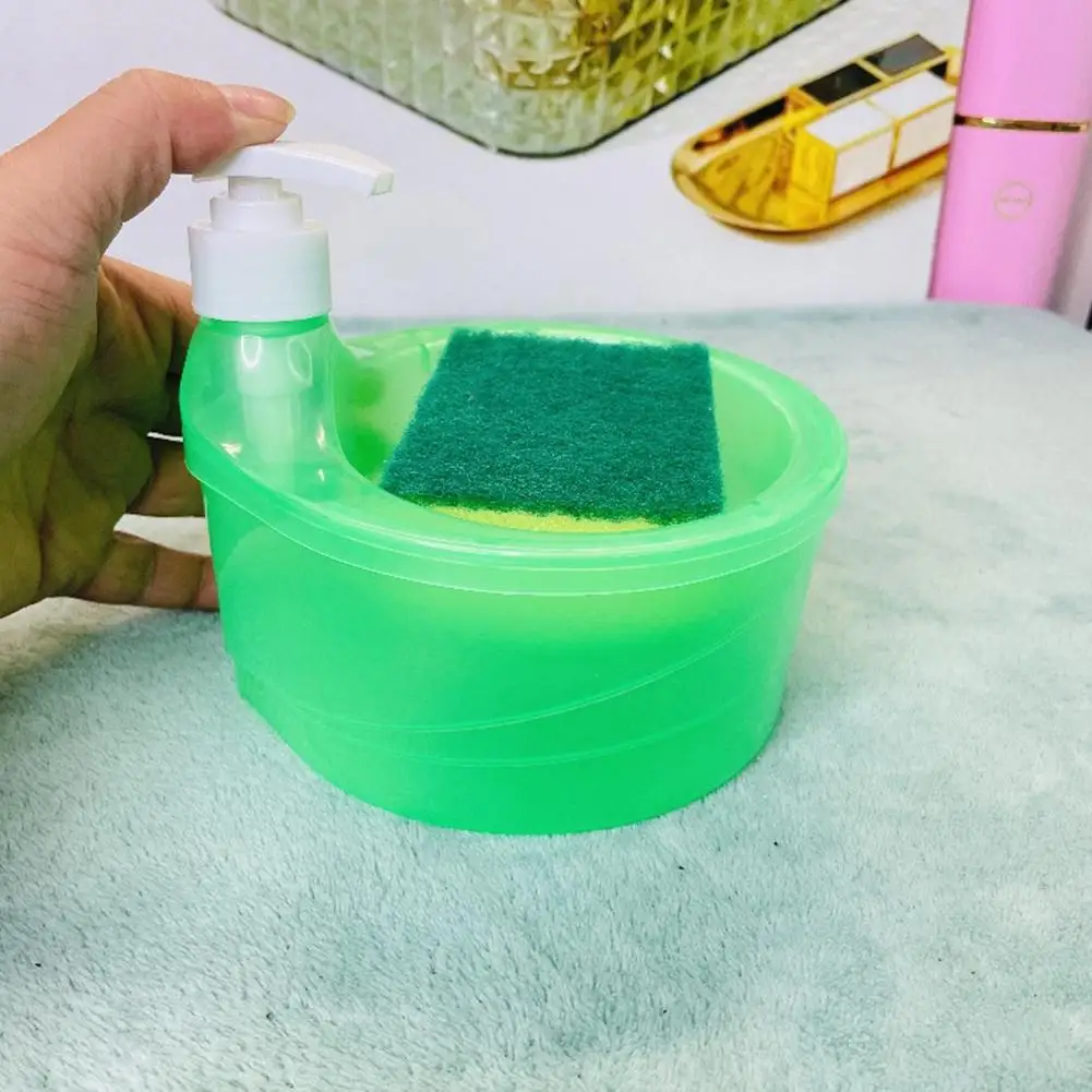 Dispenser per lavastoviglie Porta spugna Dispenser di sapone per lavaggio 2 in 1 Dispenser di liquido per lavare con dispenser di sapone per piatti in spugna e