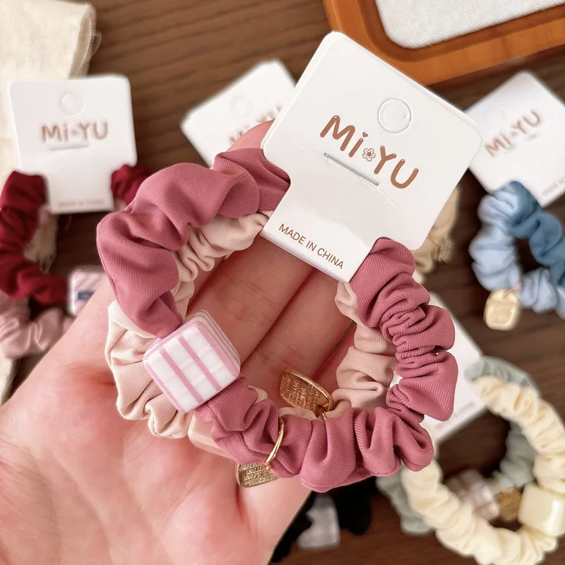 Резинки для волос в консервативном стиле, корейский стиль, омбре с бантом, как нежная резинка для волос для женщин и девочек, милые аксессуары для волос без повреждений