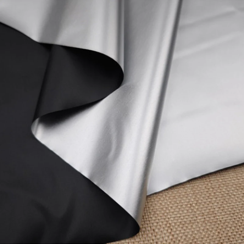1m Black Silver Coated Blackout Fabric Thermal Insulated Opaque Cloth for Laboratory Darkroom Curtain DIY Sewing Material - view 2