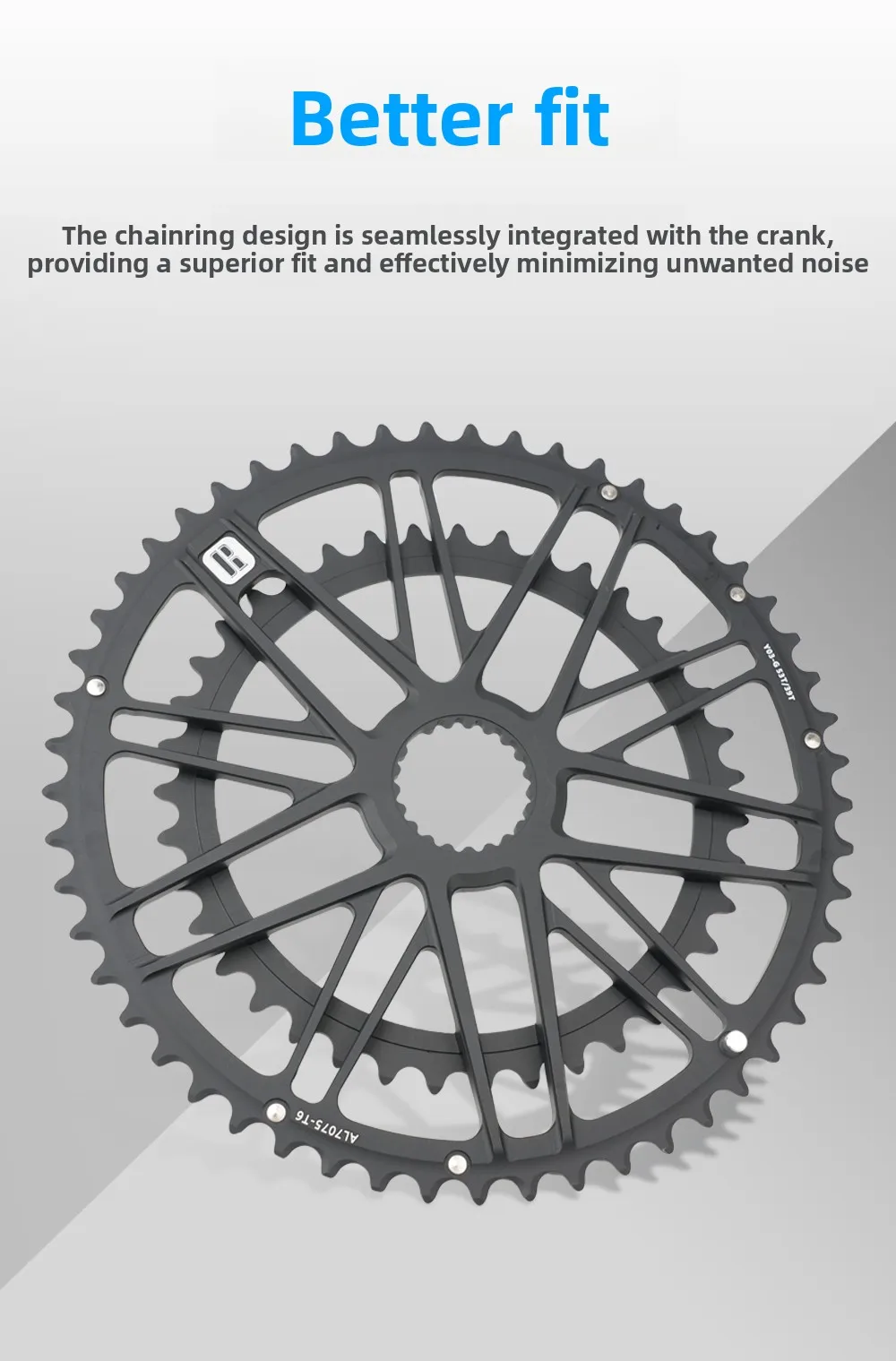 RIRO MTB-Kettenblatt, schmal-breit, Einzel-/Doppelkettenblatt-kompatibel, Shimano Direct Mount M9100/8100, Fahrradpedal-Getriebesystem-Zubehör – Detail 4
