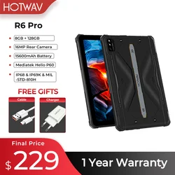 HOTWAV-R6 프로 태블릿 패드, Helio P60 옥타 코어, 8GB, 128GB, 15600mAh, 10.1 인치 HD + 디스플레이, 16MP 카메라, 20W 고속 충전, 안드로이드