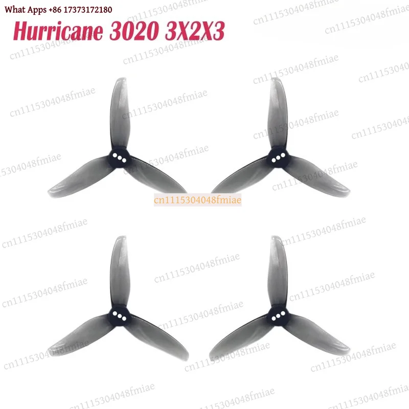 2pair Gemfan Hurricane 3020 3X2X3 3-Blade PC Propeller 2mm for 3inch FPV Freestyle Toothpick Drone DIY Parts