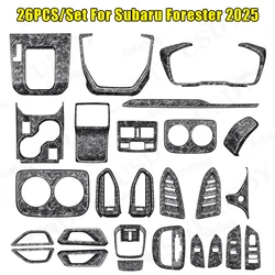 Fit for Subaru Forester 2024 2025 Forging Pattern Grain Overlay Interiors Parts Central Gear Stick Panel Armrest Dashboard Cover