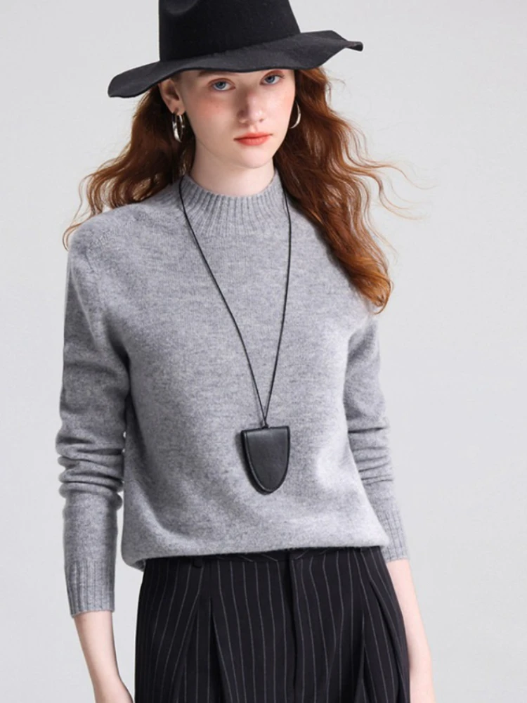 

2026 Women Pullovers Autumn Winter Long Sleeve Turtleneck Thicken Knit Sweater Korean Style Simple Solid Base Layer Top De Mujer