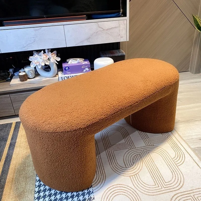 Changing Shoe Stools Household Room Rest Bench Nordic Luxury Wool Sofa Living Room Modern Simple Long Stool Entry Furniture