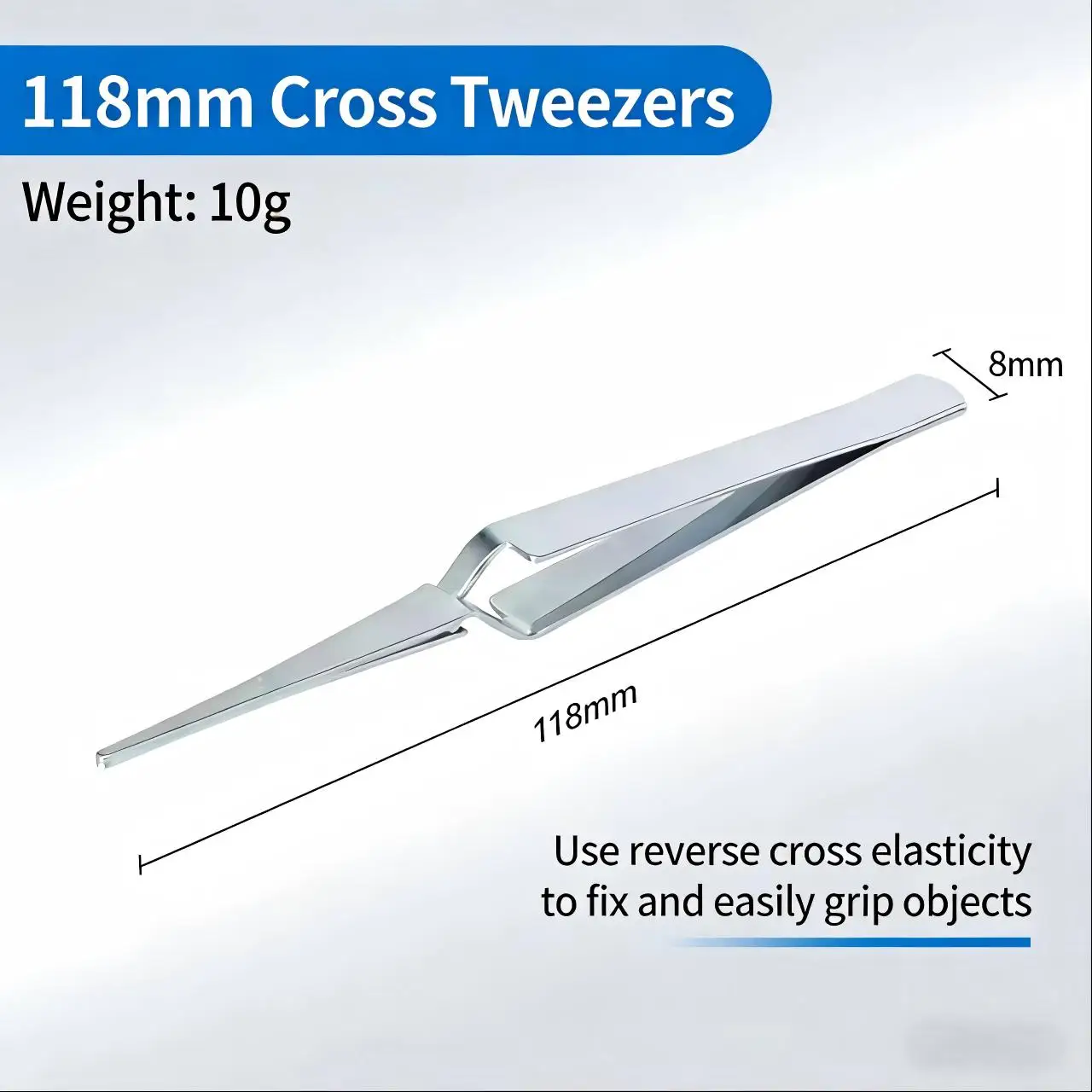 1 PC Cross Lock Stainless Steel High-precision  Reverse Action TweezersIncrease efficiency Nail Art Shaping Tool