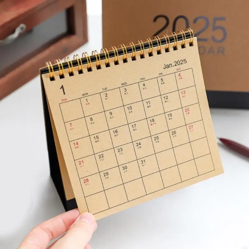 2025 Desktop Calendar Simple Standing Calendar Annual Planner Small Calendar