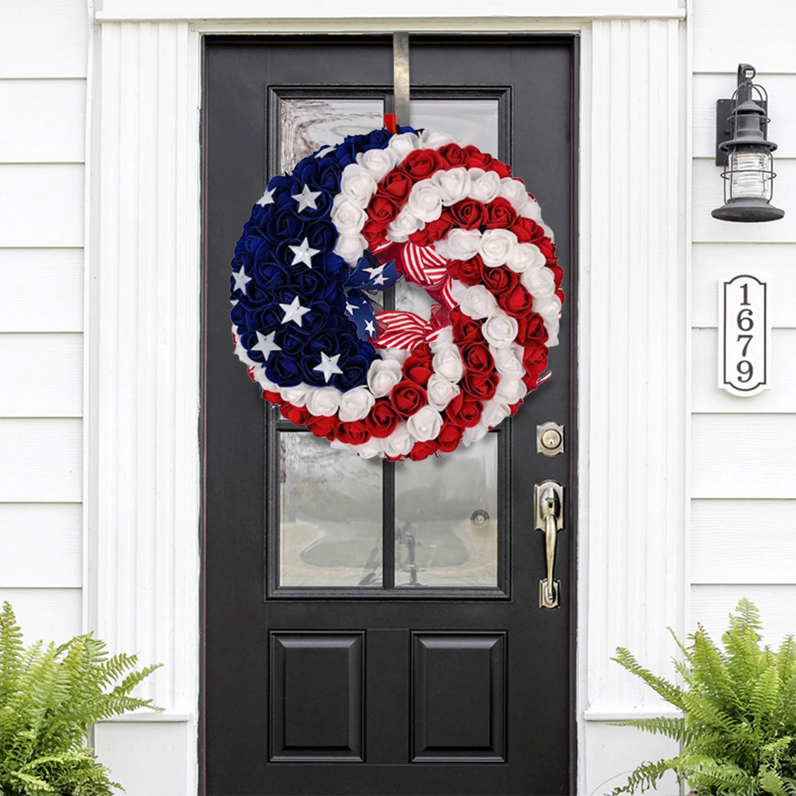 New Hot America Independence Day Wreath Handcrafted Memorial Day Wreath for Home Front Door Decoration