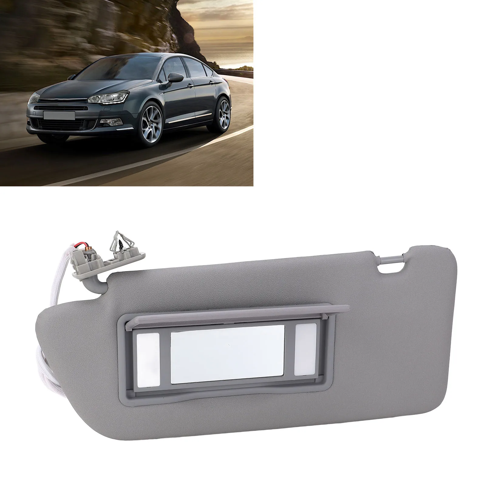 Car Sun Visor 8163EG ABS Interior Sunshade Sun Exposure Wear Resistant Replacement for Peugeot 2008 3008 301 308 308S 408 508