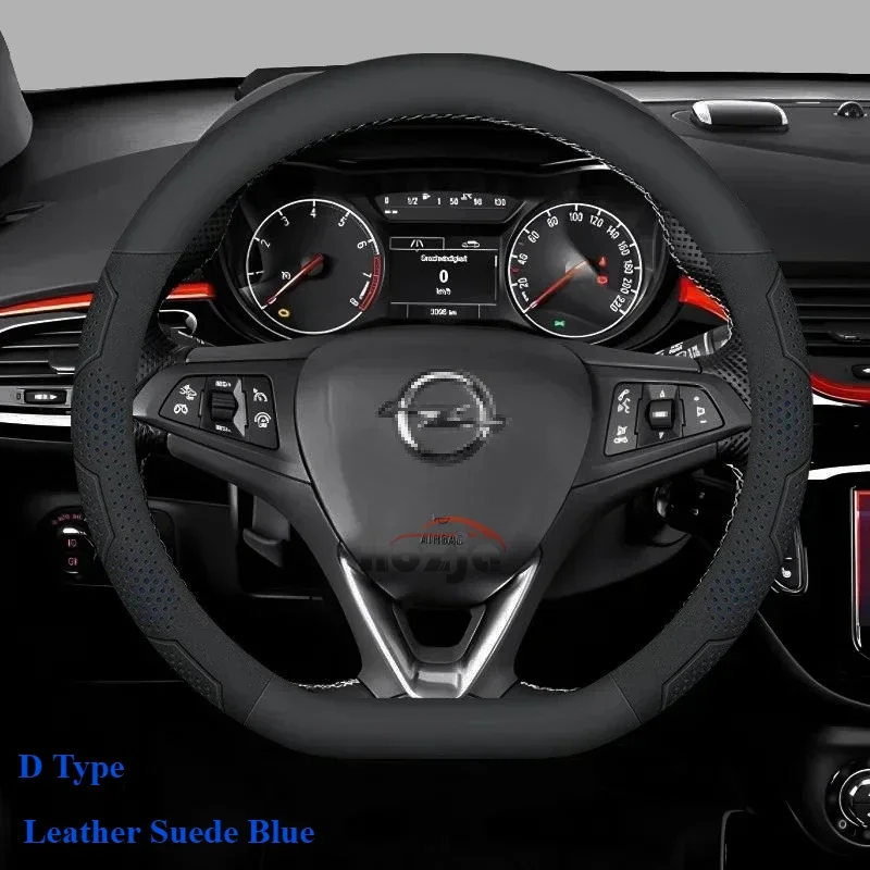 

For Opel Astra-e Astra L GS sport ST 2023 2024 2025 Steering Wheel Cover Carbon fiber Suede leather Car Accessories