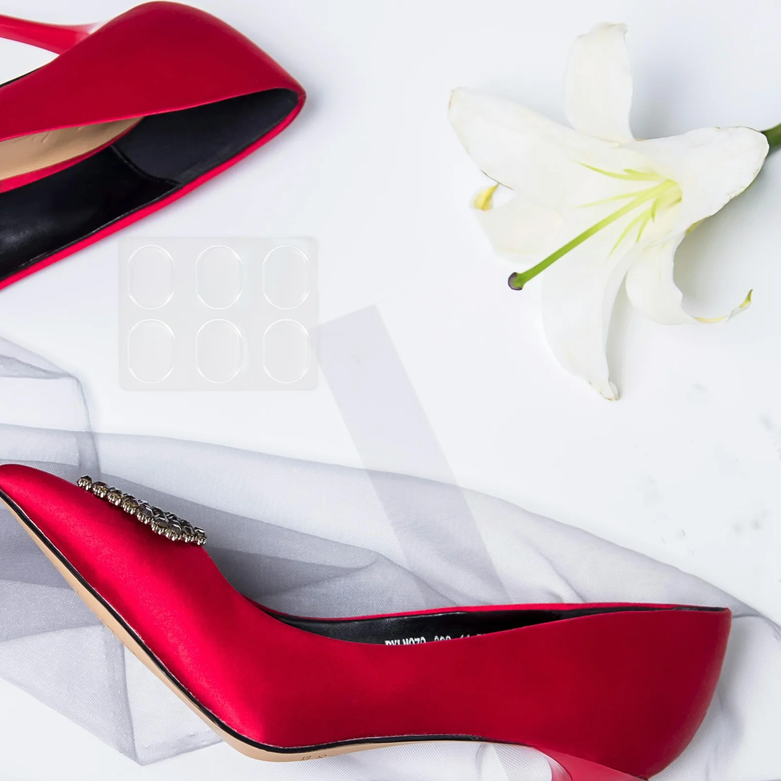 6 Stück transparente Silikon-Fersenpolster, weiche Gel-Blisterprotektoren, flexible Kissen für Damenschuhe, transparenter runder Silikonschuh