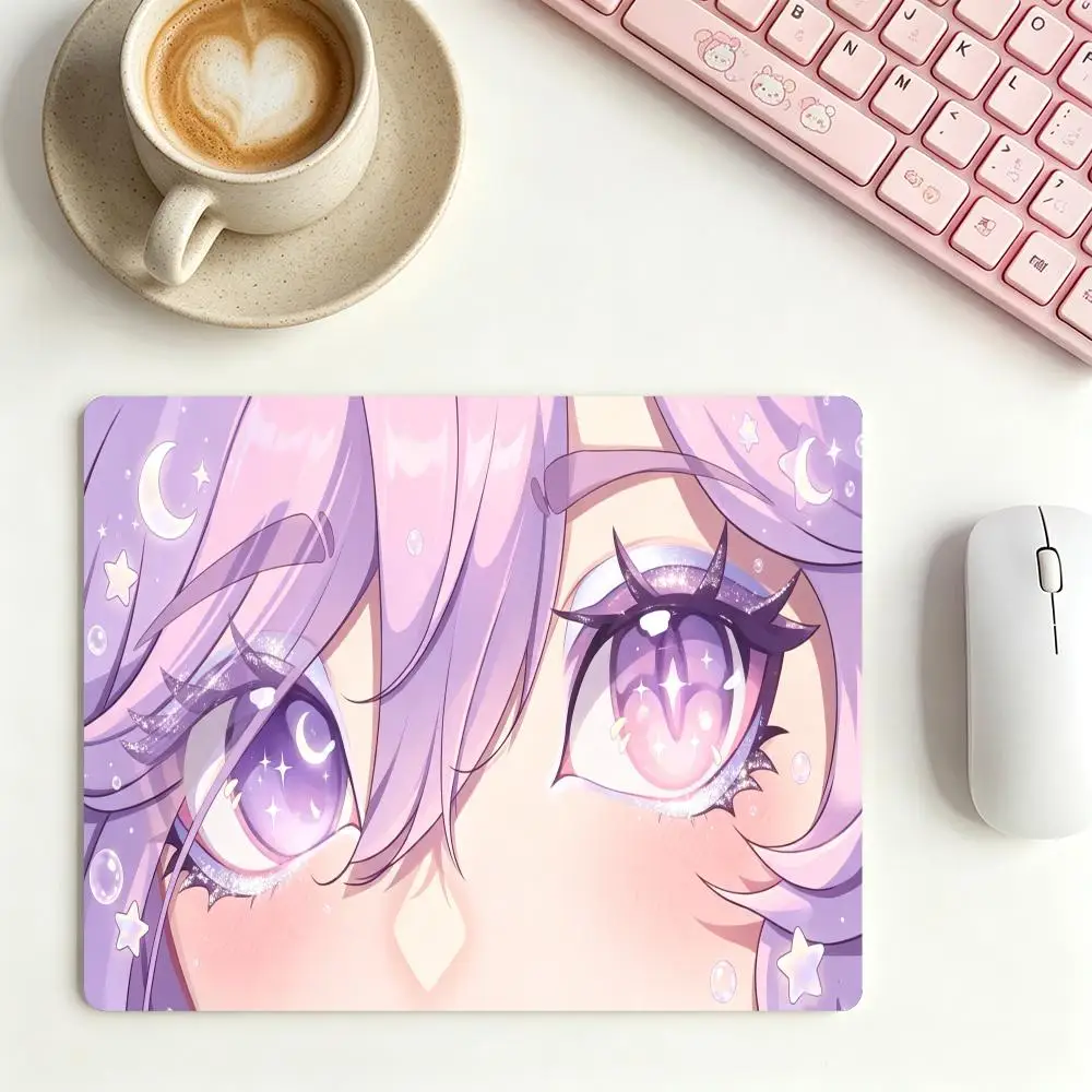 Moon Star Theme Playmat Soft Purple Pink Anime Character Eyes Mouse Pads For Games And Office Workspace